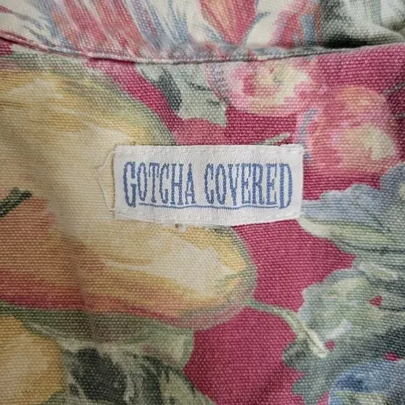 Vintage 90s Gotcha Covered Denim Floral Vest Size Medium - Picture 6 of 9